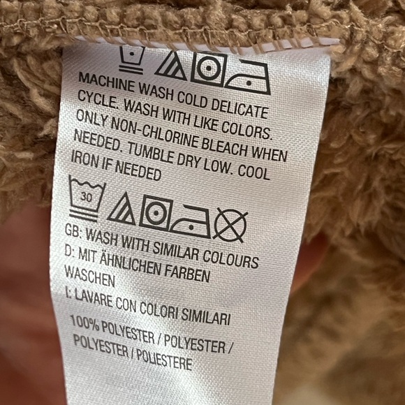 Denim & Co Hooded Sherpa Lounger Size Large - Picture 3 of 8